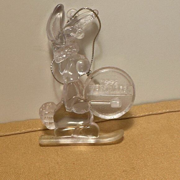 Energizer Bunny Ornament 1992 Clear Acrylic Skiing Drummer Christmas - Picture 11 of 13